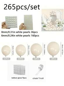 265 قطعة/مجموعة بالونات لاتكس بلون أبيض عاجي مزيفة، بأحجام متنوعة، مزينة بخرز مزيف، تأتي مع غراء، مناسبة لحفلات عيد الميلاد، الزفاف، حفل التخرج، ديكور عيد الأم، حفل استقبال العروس، الذكرى السنوية، حفل استقبال المولود الجديد، التجمعات، ديكور المنزل، ديكور الغرفة، خلفية للصور، هدايا عيد الميلاد، ديكور الحفلات، حفل عصابة العروس، ديكور التخرج، الشاطئ الصيفي، العودة إلى المدرسة، لوازم المدرسة وغيرها - متعدد الألوان - مشاهدة 4