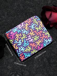 1 stuk nieuwe mode korte portemonnee kleurrijke creatieve elementen compacte portemonnee kaarthouder unisex casual puzzelblok tweevoudige portemonnee portemonnee portemonnee portemonnee mini portemonnee kleine portemonnee