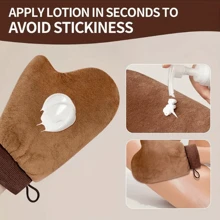 1pc Reusable Body Face Self-Tanning Mitt Double-Sided Lotion Applicator Tanning Glove Washable Lotion Applicator Gloves For Back, Feet, Back Lotion Applicator Gloves, Apply Cream Medicine Skin Cream Moisturizer Sunscreen Tanner Mother Day Gift - Multicolor - View 3