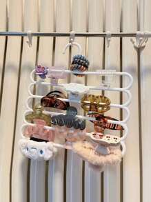 1/3 Hair Claw Hair Accessory Organizer Rack, Wall Mounted Large Capacity Multi-Layer Dorm Hair Clips And Headbands Storage Holder, Gender Reveal Party, Perfect For Birthdays, Weddings, Parties, The Perfect Gift For Colleagues, Friends, And Family, Back To School - White - View 2