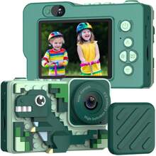 儿童数码相机玩具：6-12 岁以上男孩女孩圣诞生日礼物，迷你高清自拍视频婴儿相机，适合 6 7 8 9 岁以上幼儿儿童 2.4 英寸屏幕双摄像头 - 返校礼物 - XX-多色 - 查看 13