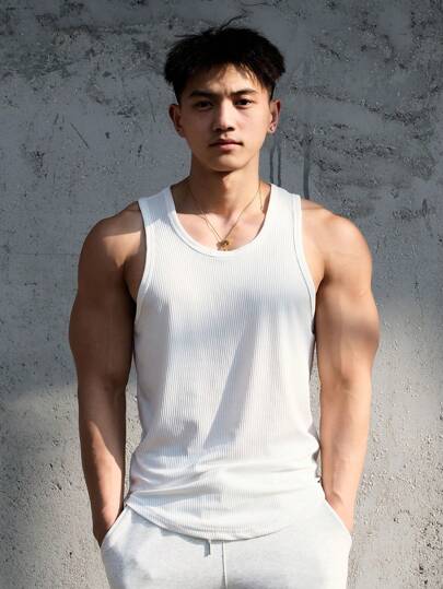 Débardeur épais et épais style américain en maille gaufre, vêtements de fitness vintage compression, Top sans manches à côtes en coton pour l'été