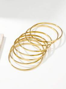 7pcs Elegant Holiday Gift Bracelets, Suitable For Daily Wear - Yellow Gold - View 4