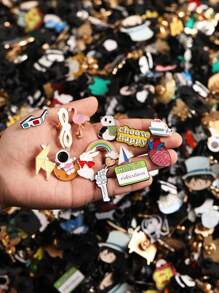 10/20/30/40/50/60/70/80/90/100pcs Random Mixed Brooch Set (No Duplicate Styles), Alloy Metal Pins Badges, Vegetable Fruit Cartoon Character Abstract Vintage Letter Animal Etc., Various Styles Shapes Patterns, Suitable For Bag Clothing Decoration Or Collection, Holiday Gift For Adults And Kids Office Accessories Shirts Jacket Jewelry Halloween Clothes Pin Funny Cute Teacher Gifts00 Costume Accessories Bag Charms Christmas - Multicolor - View 5