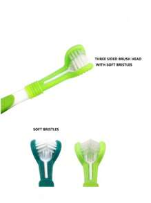 1 件装猫/狗爱好者礼物和狗/猫妈妈爱宠物牙刷，带柔软三面刷毛，有效清洁牙齿和清新口气，猫/狗爱好者礼物和狗/猫妈妈爱宠物口腔护理牙刷，随机发货颜色 - 彩色 - 查看 6