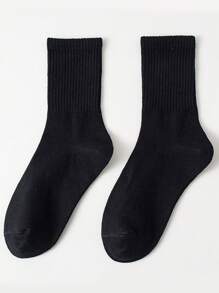 10 双/套女士黑白条纹及膝袜，透气、吸湿排汗、防臭