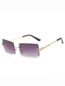 Rimless Fashion Glasses For Women And Men, Luxury Vintage Style - Brown - View 10