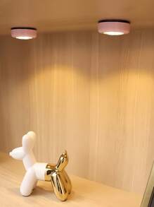 1 pieza Lámpara de mesita de noche para niños, luz nocturna suave para habitación de bebé, luz cálida, blanca/cálida, lámpara redonda con sensor táctil de 3 LED para hogar/dormitorio, luz nocturna alimentada por batería - Multicolor - Ver 4