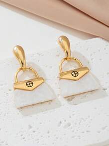 1 Pair Stylish Melda Cross Pendant Women Earrings - White - View 2