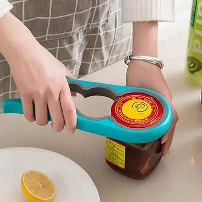 2/1pc 多功能 4 合 1 开罐器、罐头夹、开盖器、开罐器、开瓶器，儿童、老人均可轻松使用 - 厨房小工具，方便取用罐子和罐头，高效便捷省时的开罐器工具