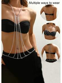 1 chiếc vòng cổ chuỗi hạt ngọc trai giả thời trang đa năng, phù hợp với trang phục hàng ngày, tiệc tùng và ngày lễ của phụ nữ - trắng - Xem 8