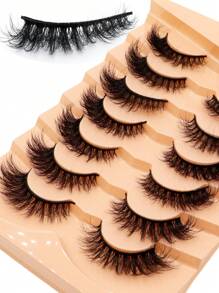 7 Pairs Black Russian Curly Soft Fluffy Faux Mink False Eyelashes