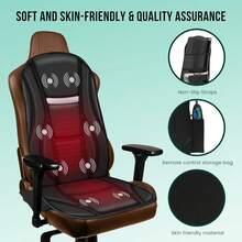 Snailax Vibration Back Massager With Heat, Seat Massager With 8 Vibrating Motors & 5 Modes, Chair Massager Cushion, Massage Pad For Chair, Office, Gifts For Lover - 1 - View 5