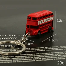 1 Pieza Vintage Llavero de cabina telefónica de estilo londinense, autobús de dos pisos, mejor regalo para amigos