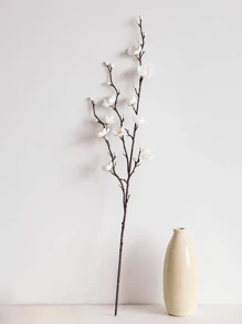 3/5/8/10/12/30 pièces Fleurs artificielles Prunier blanc Faux Wintersweet Tige longue Fleurs en plastique Décoration de maison, hôtel, bureau, mariage, fête, jardin Fleurs artificielles Remplisseur de vase en herbe artificielle Décoration d'intérieur
