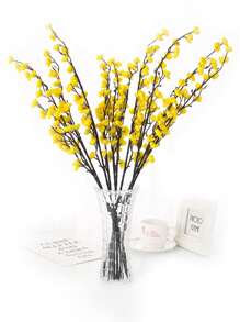 3/5/8/10/12/30 pièces Fleurs artificielles Prunier blanc Faux Wintersweet Tige longue Fleurs en plastique Décoration de maison, hôtel, bureau, mariage, fête, jardin Fleurs artificielles Remplisseur de vase en herbe artificielle Décoration d'intérieur