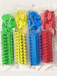 100% 加厚 001-100 号订购山羊耳标，适用于牛、山羊和绵羊识别耳环标签