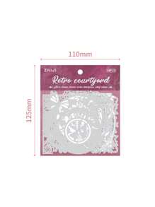 10pcs Vintage Embossed Perforated Hard Card Stickers, "Silver Dreamland" Series, For Scrapbooking, Diary DIY Decor