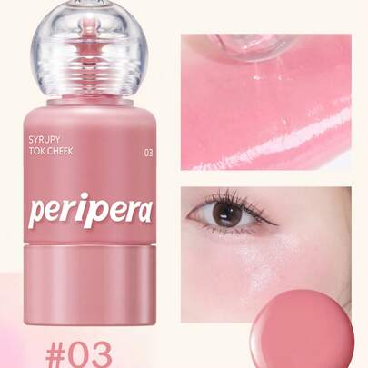 Peripera K-Beauty SYRUPY TOK CHEEK 液体腮红，奶油质地，打造自然光泽妆效，触感柔滑，妆容自然，适合日常及韩式妆容。