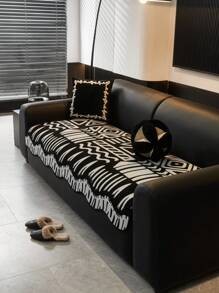 1pc Asymmetric Chenille Sofa Cushion, Non-Slip Sofa Cover, All Season