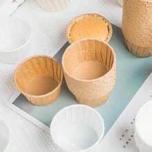 Envoltorios de papel para magdalenas de 50 piezas, estuches para tazas de hornear, cajas para Muffins, herramientas de decoración de pasteles de cocina, molde para pasteles KUQA - Blanco - Ver 3