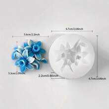 1/2pcs Silicone Flower Mold For Aromatherapy Candles, Soap Clay Crafts Candle Mold Making Kit, Epoxy Resin Casting, Polymer Crafts Gifts Valentine's Day, Birthday Gift, And Home Wedding Decor - White - View 10