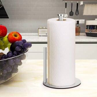 1 pieza/2 piezas Soporte para toallas de papel premium dorado de acero inoxidable 304, dispensador multifunción para rollo de papel de cocina/film transparente, estantería de almacenamiento para baño, soporte para toallas de papel montado en la pared resistente, organizador decorativo de escritorio, regalo navideño con accesorios de instalación