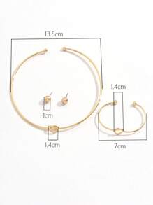 4 pièces/Set de bijoux élégants et minimalistes comprenant boucles d'oreilles, bracelet et collier pour femmes
