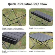 Ubravoo Outdoor Ultra-Light Track-Style Aluminum Folding Table For Campers, Backpackers,Trippers - Portable Compact Desk With Anti-Wear Surface (Large/Medium/Small, Black Frame) - màu đen - Xem 5