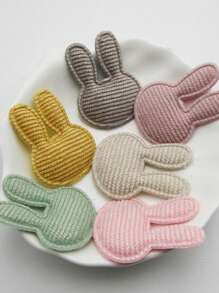 6/30 件复活节卡通兔子形状布料补丁，混合颜色，布料修补补丁适用于 DIY 服装、帽子、配饰和工艺缝纫用品 - 彩色 - 查看 12