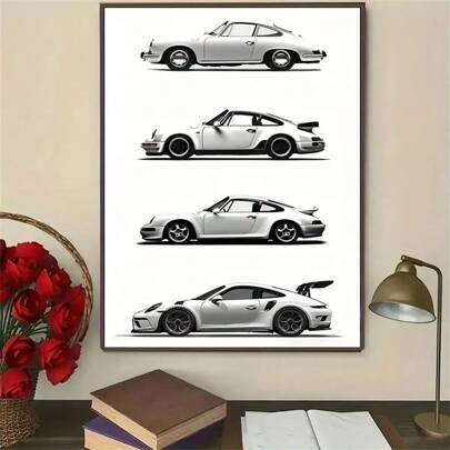 Sportscar Enthusiast's Dream: Unframed Canvas Wall Art - Modern Roadster Poster For Living Room, Bedroom, Office Decor | Perfect Gift For Car Lovers Gifts Birthday Graduation