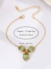 1pc Women's Green Ombre Elegant Beach Vacation Style Anklet - Green - View 5