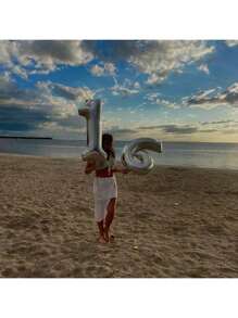 1 pieza Globo jumbo de número de 40 pulgadas de plata, decoración flotante para cumpleaños y aniversario