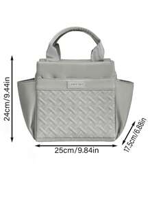 Fashionable Large Capacity Insulated Lunch Bag, Office Worker Portable Lunch Box Bag, Students Picnic Food Container Tote