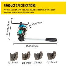 Hydraulic Tube Expander, 1/2" Or 3/8" Or 3/16" Or 1/4" Or 5/16" To 1-1/8" OD, HAVC Hydraulic Crimp Tool With 7 Expanding Tips, Deburring Tool, Copper Aluminum Brass Soft Steel Tube Cutter - 45˚ Expansion Tool With 4 Pairs Of Dies With Box - View 7