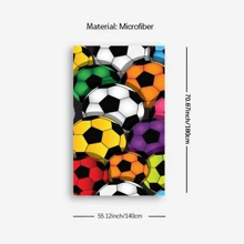 1 pièce Serviette de plage créative imprimée de football, serviette de plage à la mode adaptée à la piscine, aux vacances, à la plage, à la douche, serviette de plage multifonctionnelle, parfaite pour la plage d'été