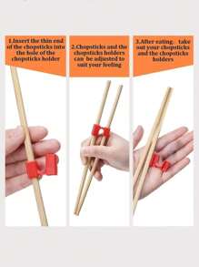 10 件/2 包可重复使用筷子架，训练筷子辅助装置，适合初学者和学习者快速掌握筷子使用（推荐青少年和成人使用），学校用品 - 彩色 - 查看 8