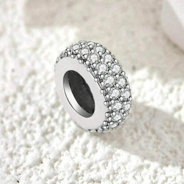 1Pc Fashion Round Charm Beads Suitable For Women's Bracelet Bracelet DIY Jewelry Making Fine Jewelry
