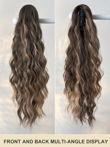 爪形馬尾接髮長波浪彈性捲髮多色棕色和金色 24 英吋耐熱 - 彩色 - 查看 6