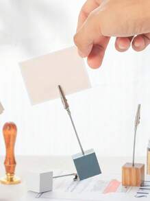 2 piezas de pinzas de cocodrilo de madera lindas y decorativas de colores aleatorios para notas, fotos y tarjetas en el escritorio