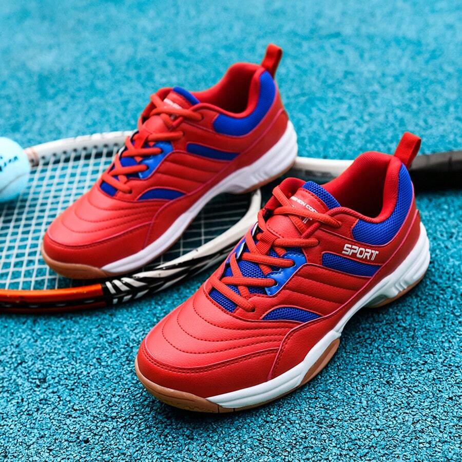 Men's Sports Shoes, Tennis Shoes, Table Tennis Shoes, Training Shoes, Badminton Shoes, Patchwork Design, Anti-Slip & Wear-Resistant Sole