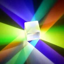 Optischer Glas X-Würfel doppelbrechender Würfel: RGB Kombinierer Teilerprismus, Bildungsgeschenk, Klassenzimmer-Physik, geeignet für Alter 14+