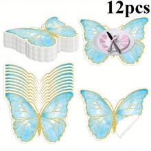 4/12 piezas de manteles desechables de papel con tema de mariposa, decoración de primavera para cocina, restaurante y uso en fiestas, perfectos para picnics, comidas diarias y entusiastas de la decoración del hogar, regalo ideal para amantes del ajuste de la mesa