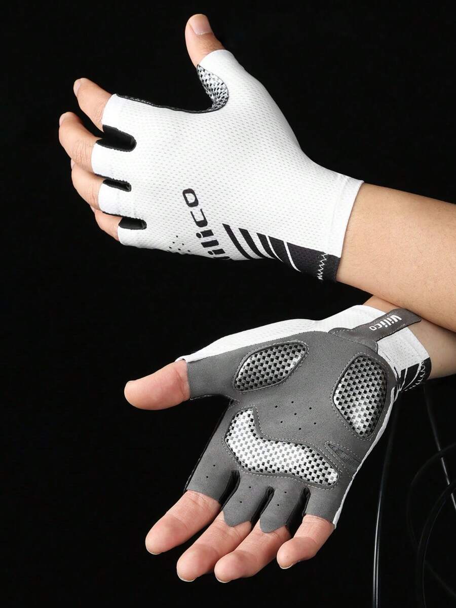 1pc Cycling Gloves Men's Summer Half-Finger Touch Screen Sports Breathable Outdoor Fishing Bike Sunscreen Gloves - Multicolor - View 1