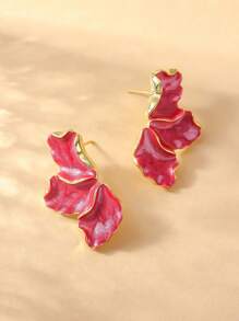 2pcs White Geometric Floral Earrings - Casual Elegant Luxury Design Women Earrings