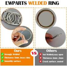 10pcs 1.52 Inch Metal Ring Rings, Unwelded, Silver Lace Braided O Rings, Crafts Supplies Metal O-Rings For Sewing, Dog Leash, Dog Collar, Tassel Plant Hangers - Silver - View 3