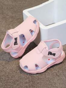 1 Pair Infant/Toddler Comfortable Soft Bottom Outdoor Versatile New Casual Thickened Bottom Walking Shoes, Suitable For Summer, Beach, Vacation, School, Stepping - Pink - View 2