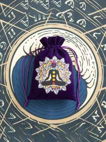 1/6pcs Hot Stamping Velvet Drawstring Pouches - Jewelry Bag - Polyester Tarot Pouch With Astrological, Celestial, And Tree Of Life Designs - Multipurpose Storage For Jewelry, Dice, Cosmetics - Perfect Gift For Travelers & Occult Enthusiasts - A2 - View 28