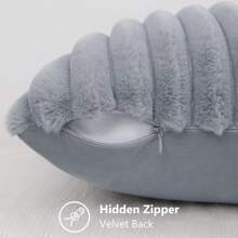 Fundas decorativas de cojín suaves y acogedoras de piel sintética a rayas, funda de cojín de terciopelo para sofá y sillón