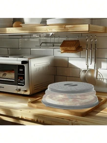 1pc Silicone Microwave Splash Cover, Food And Fruit Drain Microwave Cover, Microwave Food Cover, Microwave Plate Cover, Microwave Oven Cover, Kitchen Essentials, Dishwasher Safety, Multifunctional Silicone Folding Fresh-Keeping Cover, Oil And Splash Proof Cover, Dedicated Heating Cover, Folding Cover, Summer Essentials, Cups ﻿